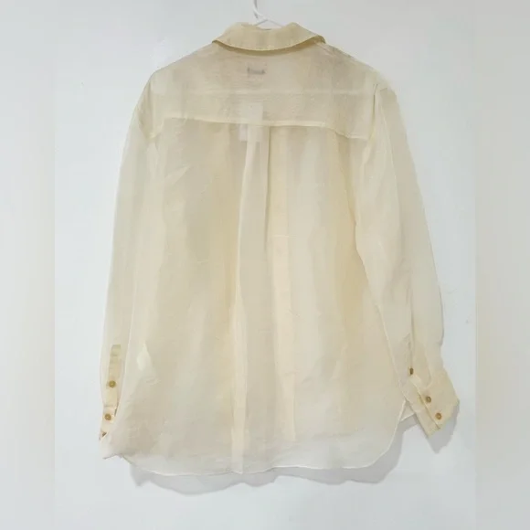 KHAITE The Noir Silk Shirt in Cream - Picture 7 of 10
